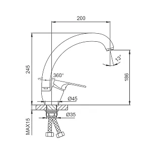 Смеситель для кухни Frap F4113-7 черный