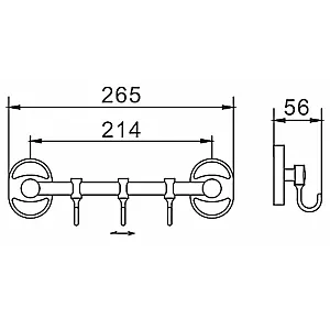 Вешалка Frap F1915-3 3 подвижных крючка