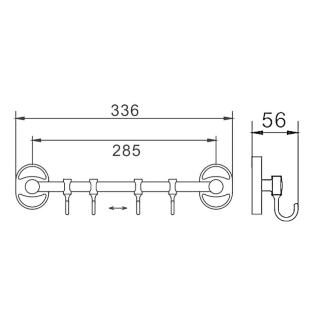 Вешалка Frap F1915-4 4 подвижных крючка Вешалка Frap F1915-4 4 подвижных крючка