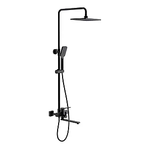 Душевая система Frap F2462 с смесителем и тропическим душем латунь черная