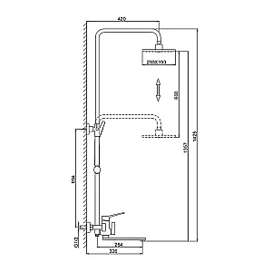 Душевая система Frap F2462 с смесителем и тропическим душем латунь черная