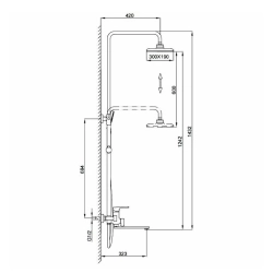 Душевая система Frap F2471-6 черный