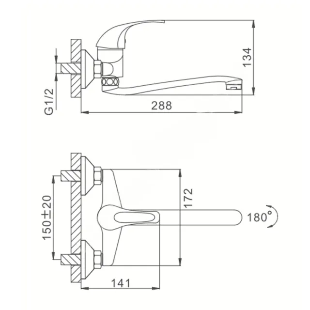 Смеситель для ванны Frap F4603 настенный