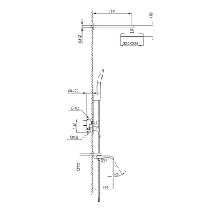 Душевая система Frap F7176-6 скрытого монтажа черная