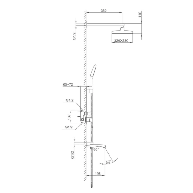 Душевая система Frap F7176-6 скрытого монтажа черная Душевая система Frap F7176-6 скрытого монтажа черная