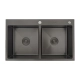 Мойка кухонная Gappo GS8350-6 стальная две чаши черная 830*500*215 мм Мойка кухонная Gappo GS8350-6 стальная две чаши черная 830*500*215 мм