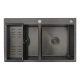 Мойка кухонная Gappo GS8350-6 стальная две чаши черная 830*500*215 мм Мойка кухонная Gappo GS8350-6 стальная две чаши черная 830*500*215 мм