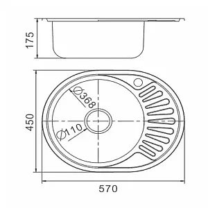 Мойка кухонная Frap F64557 глянцевая 57*45 см