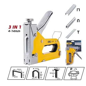 Степлер механический Deli YS EDL1313 3-в-1 с комплектом скоб П U T