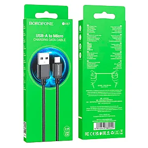 Кабель Borofone BX87 89029 MicroUSB USB 2.4А черный 1 м