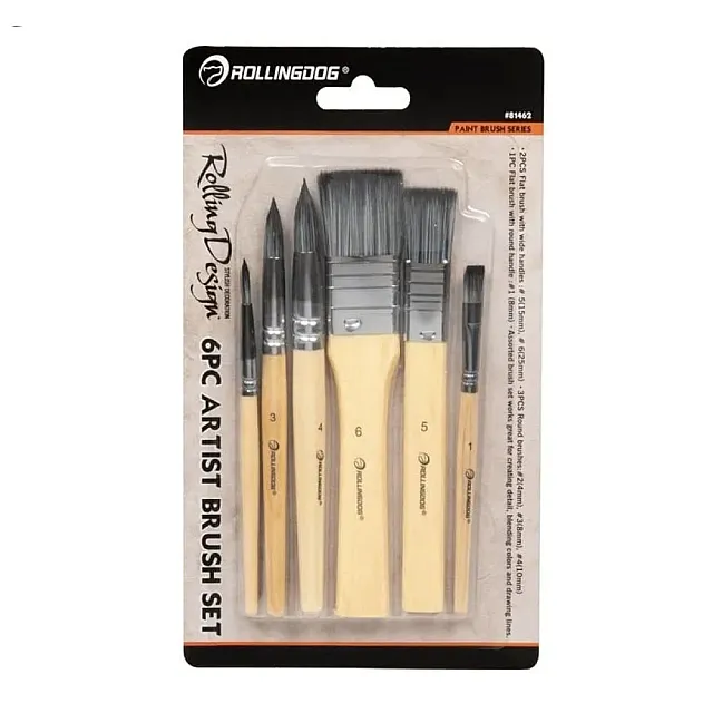 Набор кистей Rollingdog Design Professional 81462 синтетика 6 шт