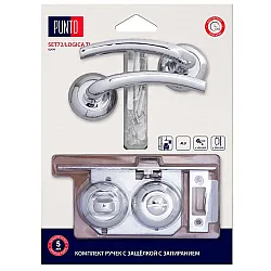 Комплект ручек Punto LM/A SET72R.TL54.Logica/HD CP-8 с защелкой c запиранием хром