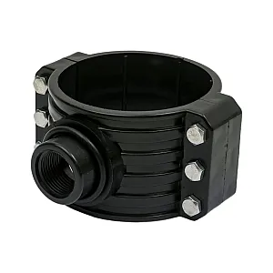 Хомут-врезка AV Engineering AVE159033 для ПЭ-труб внутренняя резьба 110*1