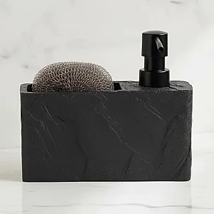 Диспенсер для моющего средства Perfecto Linea Pearl 35-191001 с подставкой для губки черный