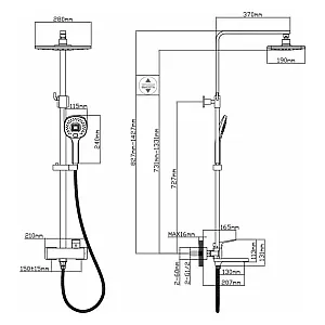 Душевая система AV Engineering AVNEO16-A170-135 D35