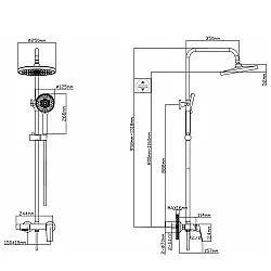 Душевая система AV Engineering AVWIN16-A165-135 серия WIN D35