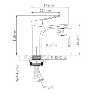 Смеситель для умывальника AV Engineering AVWIN1-BL165-110 серия WIN black D35