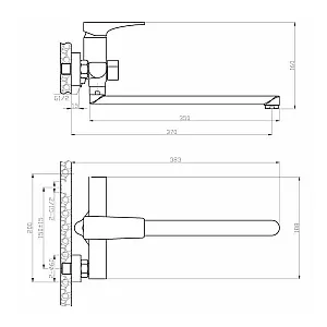 Смеситель для ванны AV Engineering AVDAR3-51053 серия DAR D35