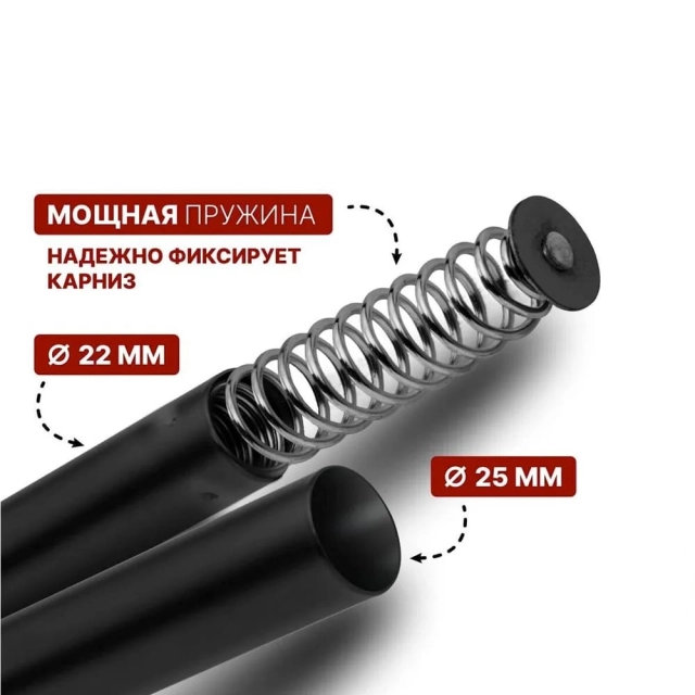 Карниз раздвижной Perfecto Linea 36-020104 алюминиевый черный 2 м