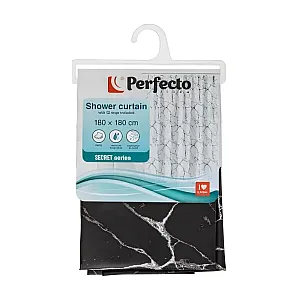 Шторка для ванной Perfecto Linea Secret 36-118202 180*180 см черный мрамор