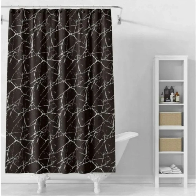 Шторка для ванной Perfecto Linea Secret 36-118202 180*180 см черный мрамор