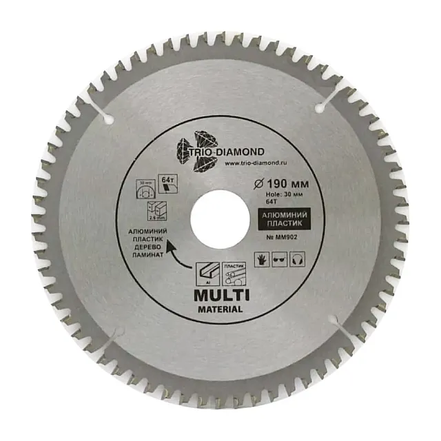 Диск пильный Trio-Diamond MM902 по мультиматериалам 190*30/20*64Т