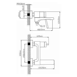 Смеситель для ванны Econoce EC0752 серия 750 D35 хром