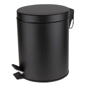 Ведро для мусора Perfecto Linea 22-202105 с педалью сталь черное 5 л