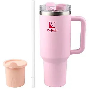 Термокружка Perfecto Linea Styley delicate rose 27-120011 c трубочкой нержавеющая сталь 1180 мл