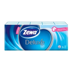 Платки носовые Zewa Deluxe 3 слойные с теснением белые неароматизированные 10 шт