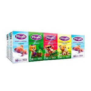 Платочки бумажные Plushe Classic Standart 2 слоя 10 листов