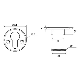 Накладка под цилиндр Фабрика Замков Е 002 SC (ЕТ)