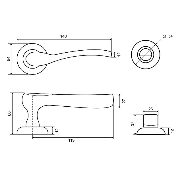 Комплект для двери Фабрика Замков FZ SET 12L 170 BK Coffee
