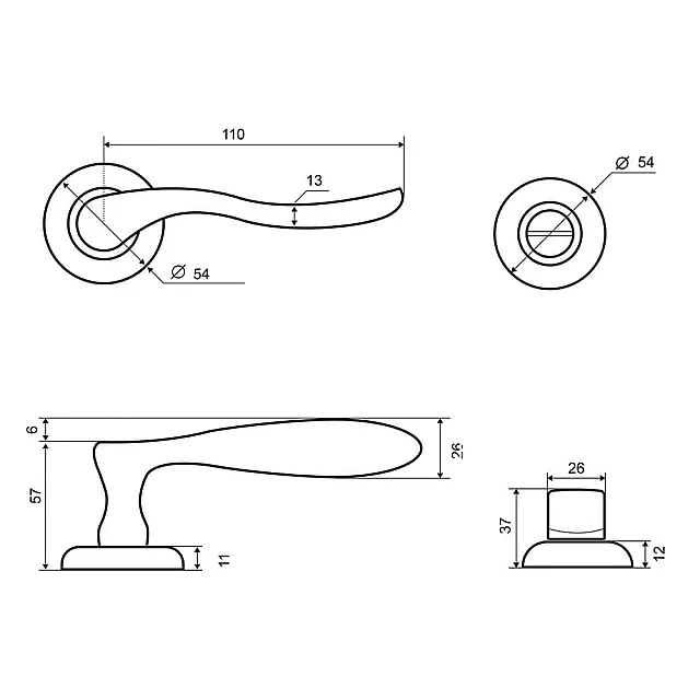 Комплект для двери Фабрика Замков FZ SET 17L 170 BK AB