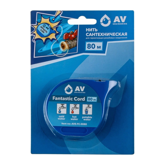 Нить сантехническая AV Engineering AVE-FC-0080 Fantastic Cord 80 м Нить сантехническая AV Engineering AVE-FC-0080 Fantastic Cord 80 м