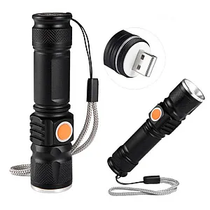 Фонарик NSY YM-B35-TG Zoom встроенный аккумулятор зарядка от USB TG диод