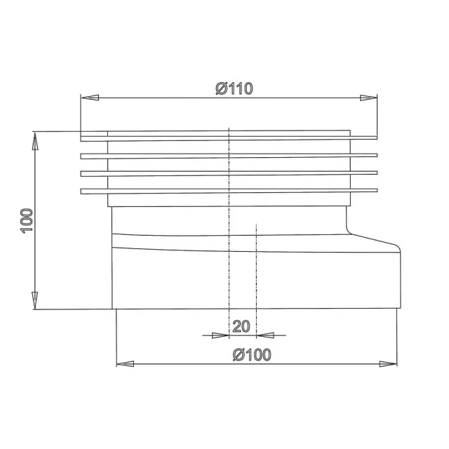 Манжета для унитаза AlcaPlast A990 эксцентрическая