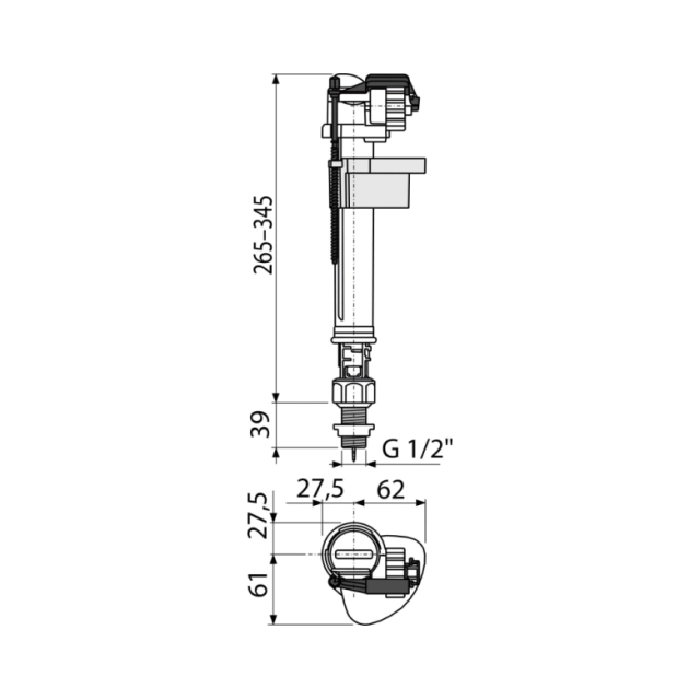 Впускной механизм AlcaPlast А18-1/2 Впускной механизм AlcaPlast А18-1/2