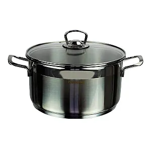 Кастрюля Hascevher Anett ЗТТСЛЛ0422009 со стеклянной крышкой нержавеющая сталь 4.3 л