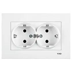 Розетка Viko Karre 90960056 с заземлением 2 гнезда белый