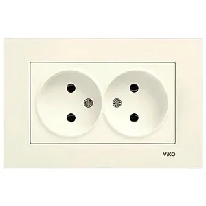 Розетка Viko Karre 90960155 2 гнезда кремовый