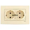 Розетка Viko Karre 90960156 2 гнезда с заземленем кремовая