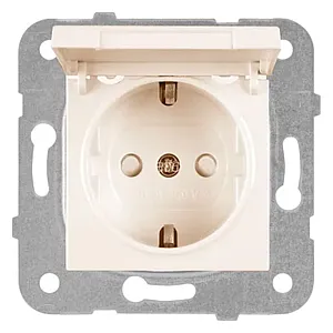 Розетка Viko Karre 90963712 с крышкой 1 гнездо кремовый
