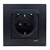 Розетка Viko Novella 92105412 с крышкой дымчатый