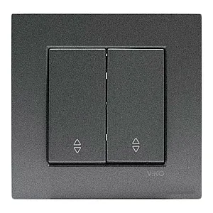Выключатель проходной Viko Novella 92105417 2 клавиши дымчатый