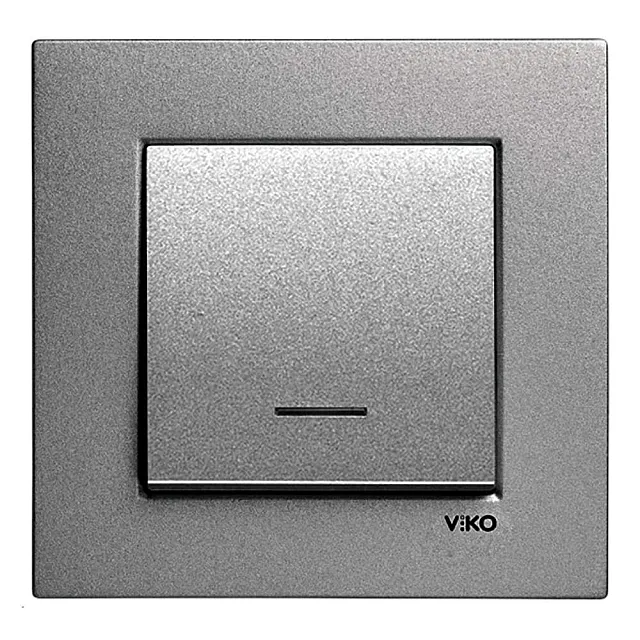 Выключатель Viko Novella 92105419 1 клавиша с подсветкой дымчатый