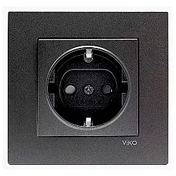 Розетка Viko Novella 92105442 1 гнездо с заземлением дымчатый