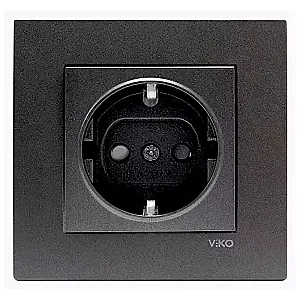 Розетка Viko Novella 92105442 1 гнездо с заземлением дымчатый