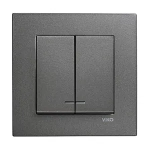 Выключатель Viko Novella 92105450 2 клавиши с подсветкой дымчатый