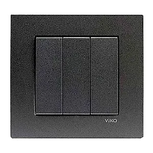 Выключатель Viko Novella 92105468 3 клавиши дымчатый
